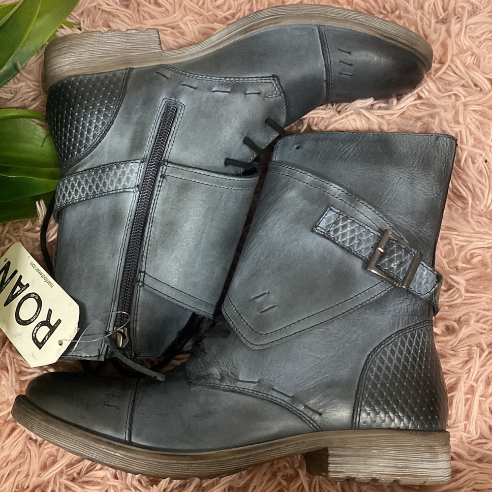 Roan Calf-High Leather Flap Boots - Deception
